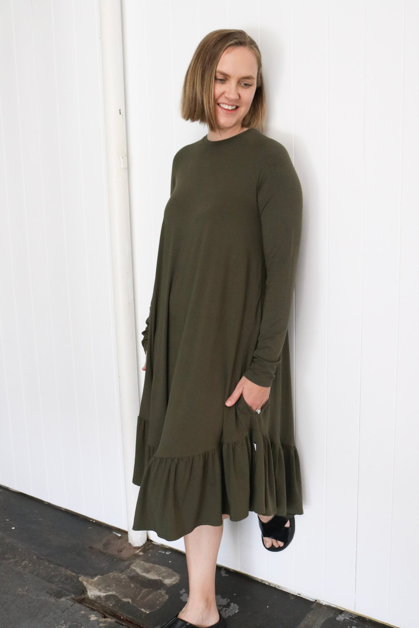The Dahlia Dress - Forest Green